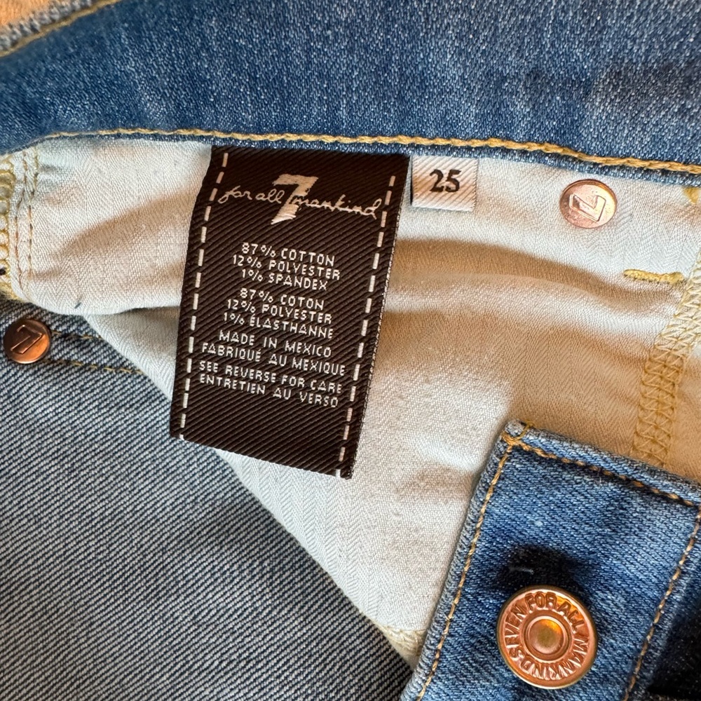 7 For All Mankind Low Rise Skinny Boyfriend Jeans, Size 25 - Picture 7 of 8